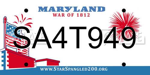 SA4T949 Maryland License Plate