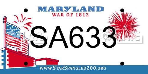 SA633 Maryland License Plate