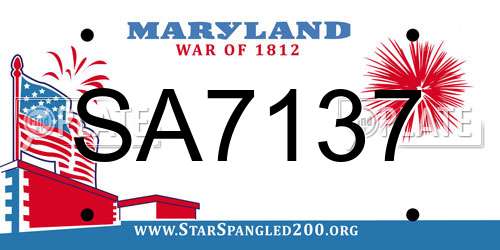 SA7137 Maryland License Plate