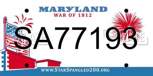 SA77193 Maryland License Plate