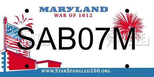 SAB07M Maryland License Plate