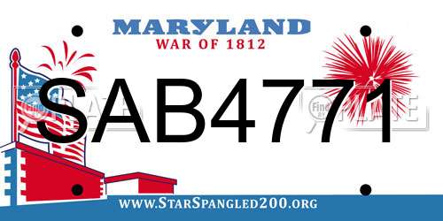 SAB4771 Maryland License Plate