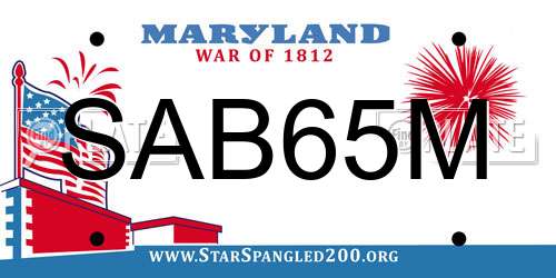 SAB65M Maryland License Plate