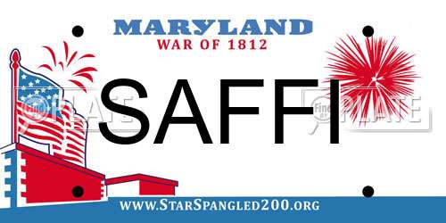 SAFFI Maryland License Plate