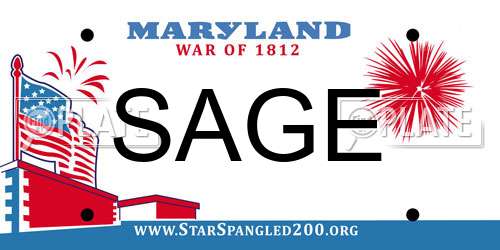 SAGE Maryland License Plate