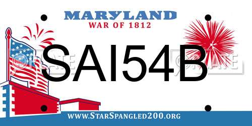 SAI54B Maryland License Plate