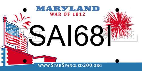 SAI68I Maryland License Plate