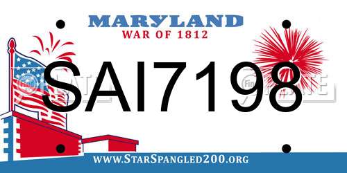 SAI7198 Maryland License Plate