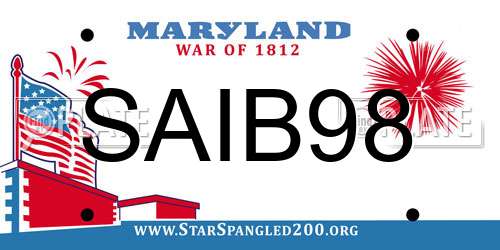 SAIB98 Maryland License Plate