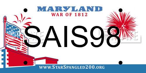 SAIS98 Maryland License Plate