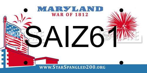 SAIZ61 Maryland License Plate