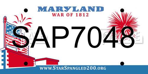 SAP7048 Maryland License Plate