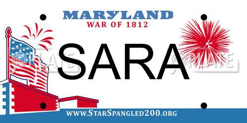 SARA Maryland License Plate