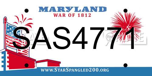 SAS4771 Maryland License Plate