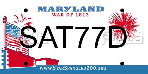 SAT77D Maryland License Plate