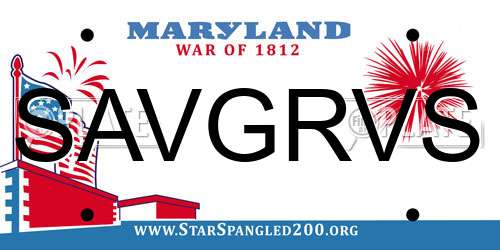 SAVGRVS Maryland License Plate