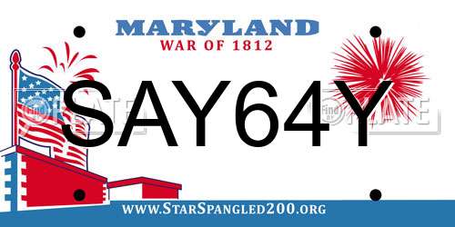 SAY64Y Maryland License Plate