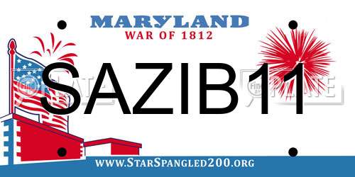 SAZIB11 Maryland License Plate