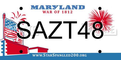SAZT48 Maryland License Plate