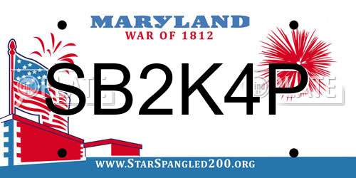 SB2K4P Maryland License Plate