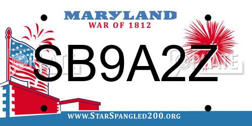 SB9A2Z Maryland License Plate