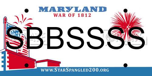 SBBSSSS Maryland License Plate