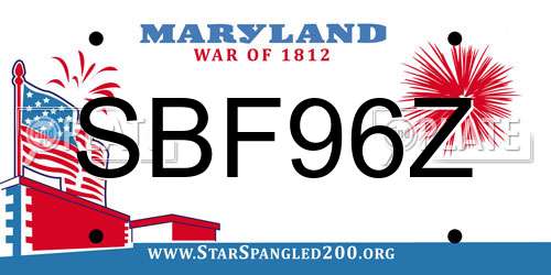 SBF96Z Maryland License Plate