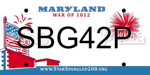 SBG42P Maryland License Plate