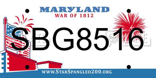SBG8516 Maryland License Plate