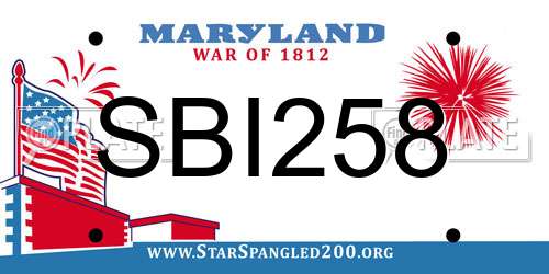SBI258 Maryland License Plate
