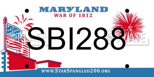 SBI288 Maryland License Plate