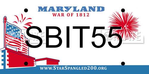 SBIT55 Maryland License Plate