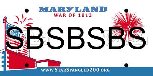 SBSBSBS Maryland License Plate