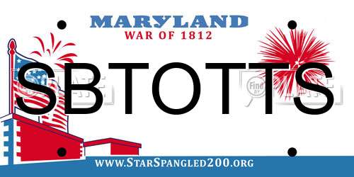 SBTOTTS Maryland License Plate