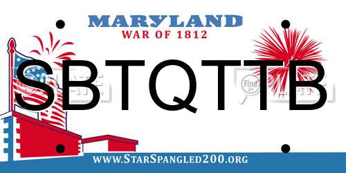 SBTQTTB Maryland License Plate