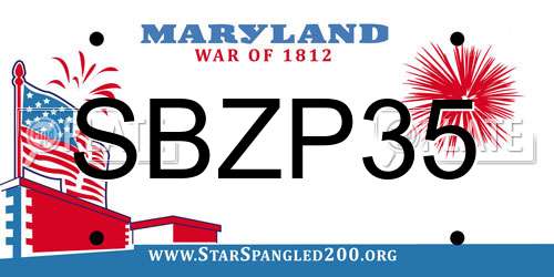 SBZP35 Maryland License Plate