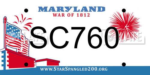 SC760 Maryland License Plate