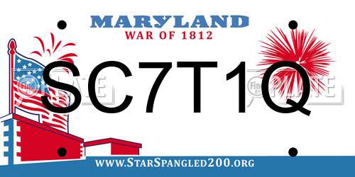 SC7T1Q Maryland License Plate