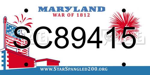 SC89415 Maryland License Plate
