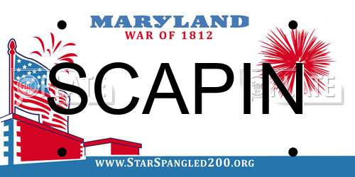 SCAPIN Maryland License Plate