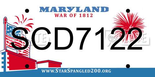 SCD7122 Maryland License Plate
