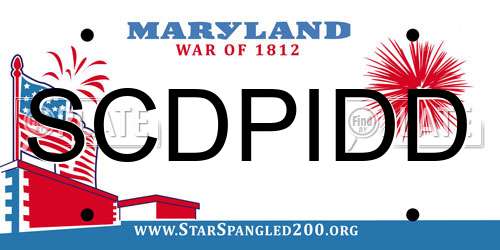 SCDPIDD Maryland License Plate