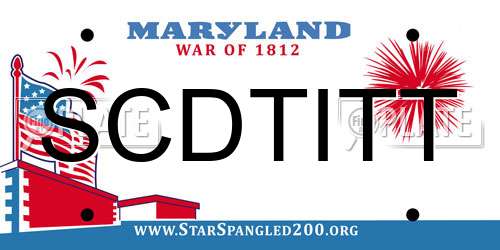 SCDTITT Maryland License Plate