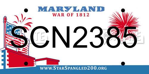 SCN2385 Maryland License Plate