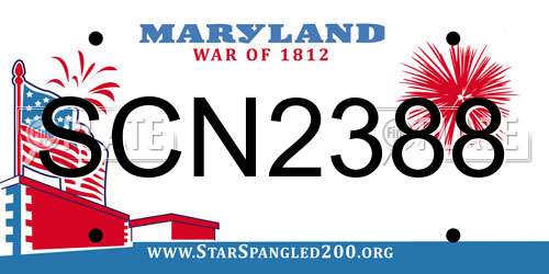 SCN2388 Maryland License Plate