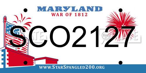 SCO2127 Maryland License Plate