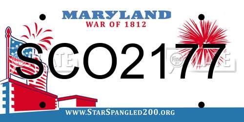 SCO2177 Maryland License Plate