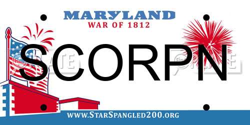 SCORPN Maryland License Plate