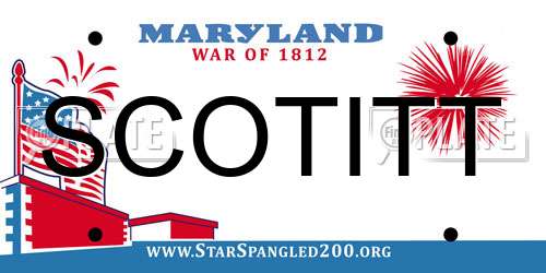 SCOTITT Maryland License Plate