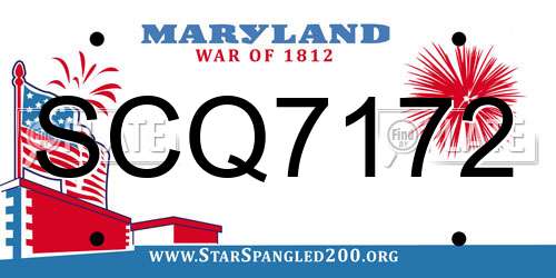 SCQ7172 Maryland License Plate